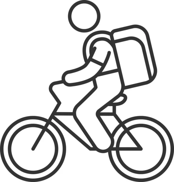 Food Delivery Courier Service Icon Outline Style — 图库矢量图片