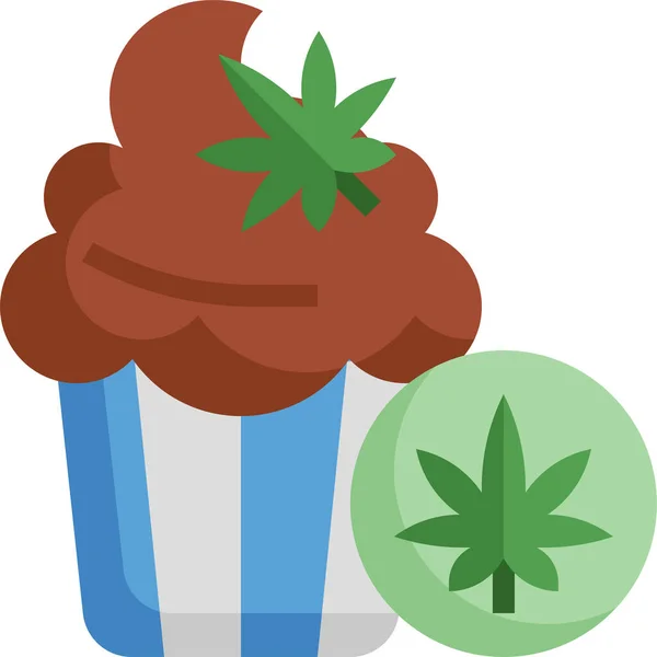 Marijuana Cupcake Cupcakes Icône — Image vectorielle