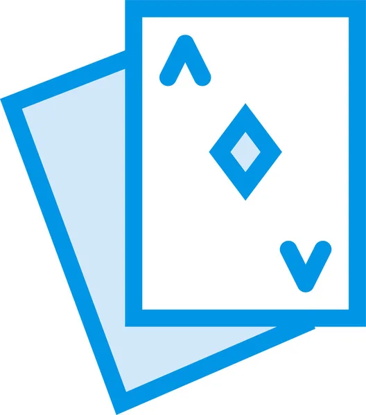 Kaart Kaartspel Casino Pictogram Gevulde Outline Stijl — Stockvector