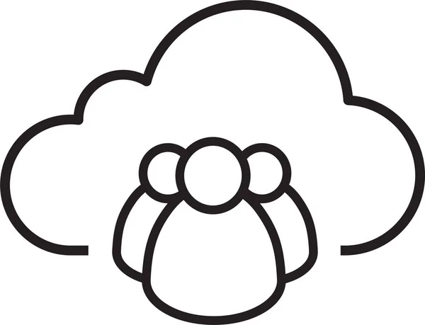 Konto Cloud Computing Cloud Speicher Symbol Umrissen Stil — Stockvektor