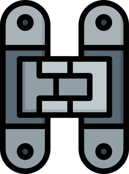 Deurscharnieren Scharnier Pictogram Gevulde Stijl — Stockvector