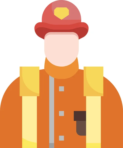 Firefighter Job Avatar Icon — Stock Vector