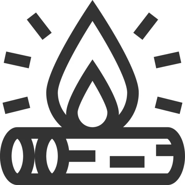 Ikona Ogniska Ognisko Stylu Zarysu — Wektor stockowy