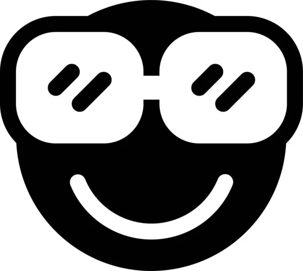 Lächeln Brille Stolze Ikone — Stockvektor