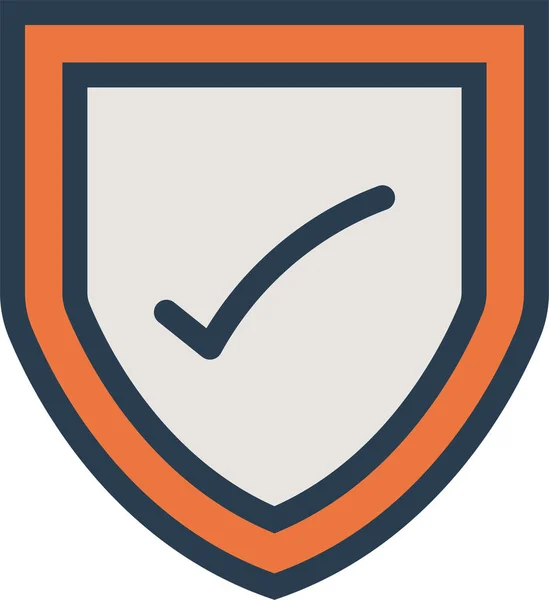 Check Lock Protection Icon Filled Outline Style — 图库矢量图片