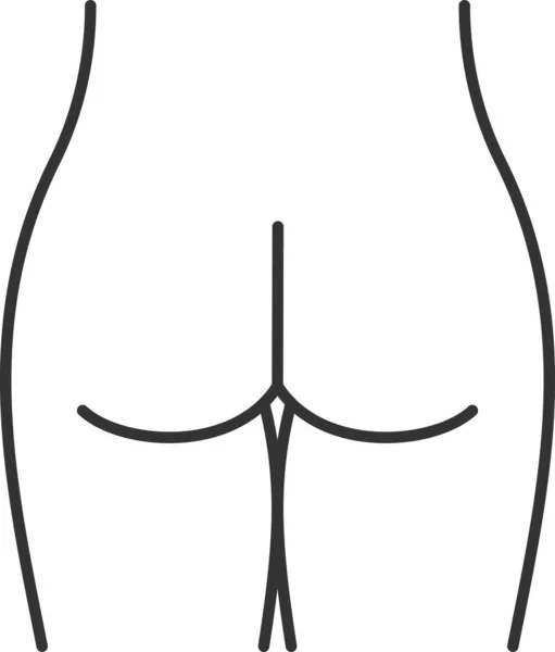 Back Butt Buttock Icon Outline Style — стоковый вектор