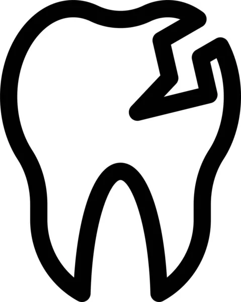 Broken Damage Dental Icon — Stock Vector