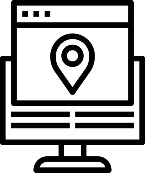 Flags Location Maps Icon Outline Style — Stock Vector