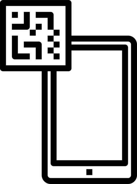 Εικονίδιο Σάρωσης Κώδικα Του Κινητού Στυλ Περιγράμματος — Διανυσματικό Αρχείο