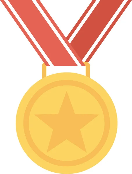 Βραβείο Πρωταθλητής Εικονίδιο Μετάλλιο Επίπεδο Στυλ — Διανυσματικό Αρχείο
