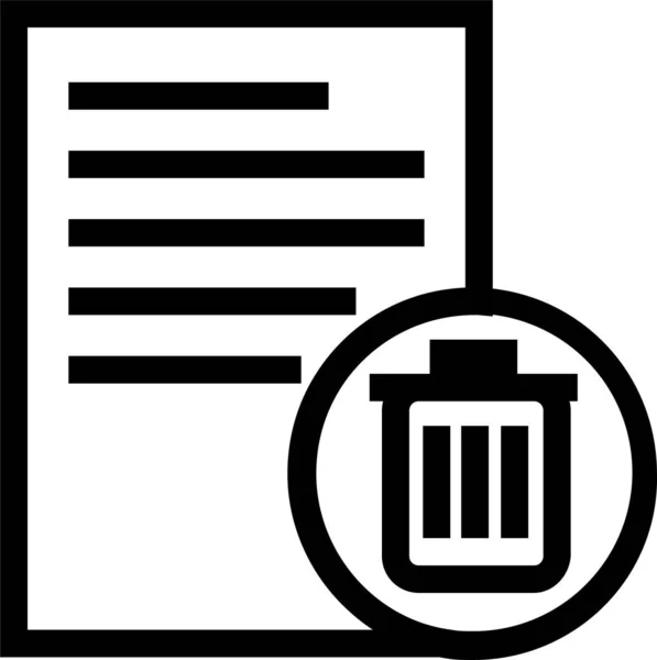 Bin Icono Documentos Datos Estilo Esquema — Vector de stock