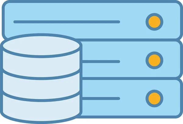 Ícone Datacenter Banco Dados Dados Estilo Esboço Preenchido — Vetor de Stock