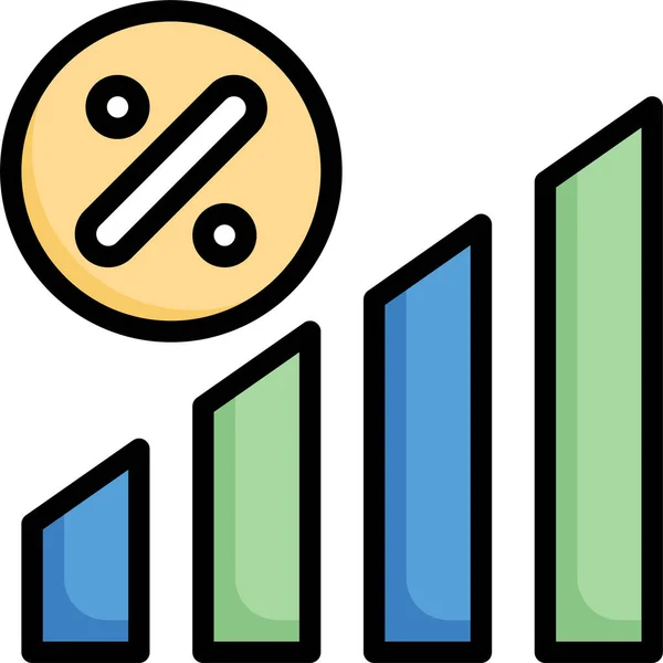 Annual Rate Percentage Icon — Stock Vector