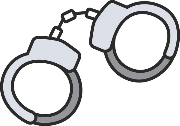 Αλυσίδα Σύλληψης Εγκληματικό Εικονίδιο Στυλ Γεμάτο Περίγραμμα — Διανυσματικό Αρχείο