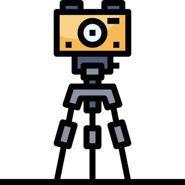 Camera Picture Technology Icon Filled Outline Style — Stock Vector
