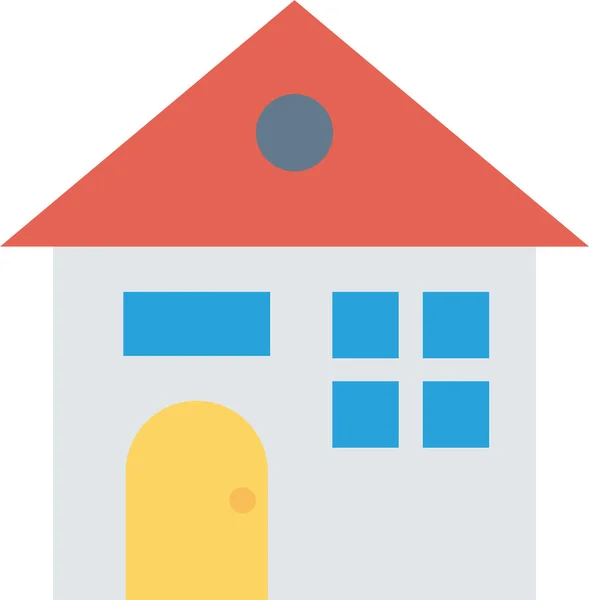 Building Estate Home Icon Flat Style — Stock Vector