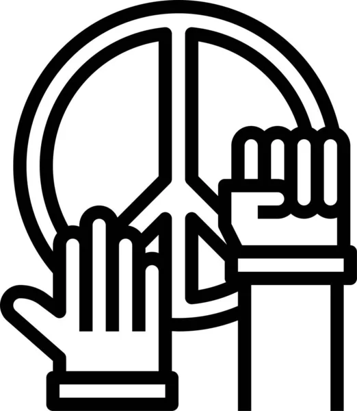Human Rights Hands Icon Outline Style — Stock Vector