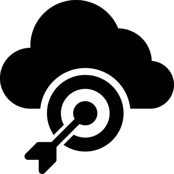 Errungenschaft Cloud Server Symbol Solidem Stil — Stockvektor