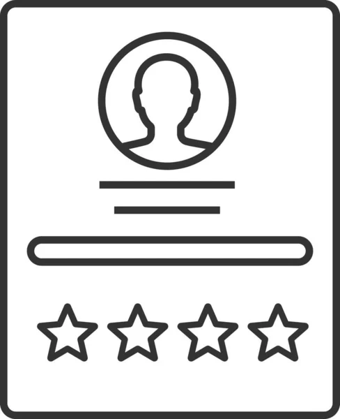 Ikona Profilu Zpětné Vazby Zákazníků Stylu Osnovy — Stockový vektor