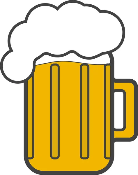 Alcool Bière Ale Icône Dans Style Contour Rempli — Image vectorielle