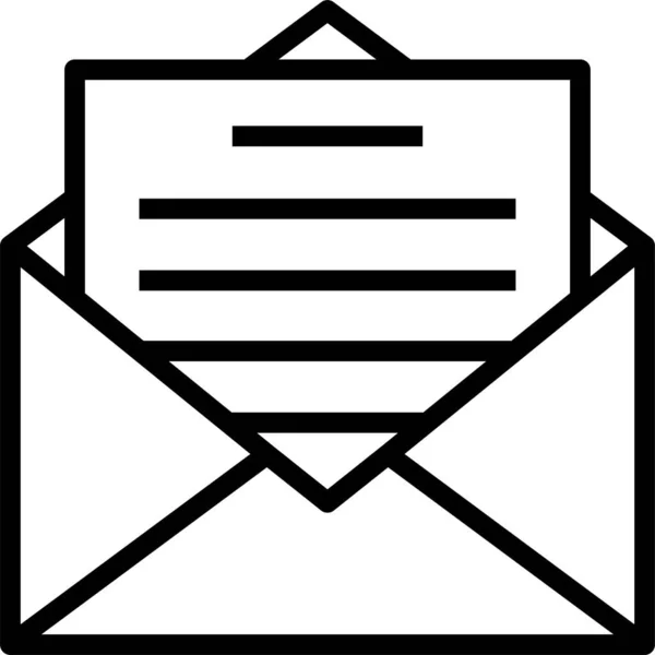 Ícone Mail Envelope Documento Estilo Esboço — Vetor de Stock