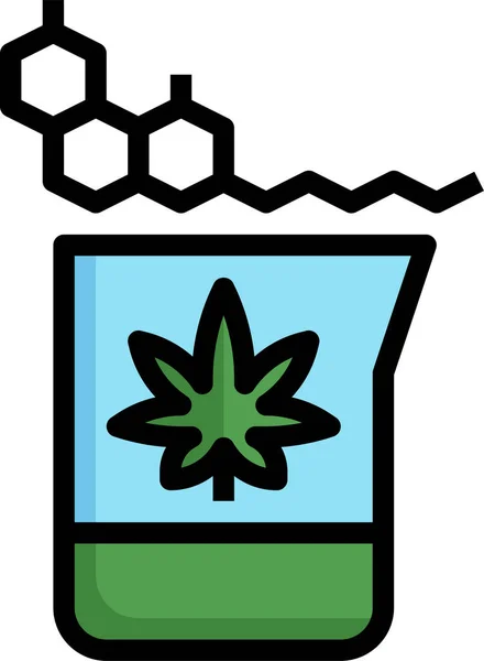 Extracción Etanol Cannabis Icono — Vector de stock