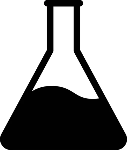 Becherglas Experiment Flaschensymbol Soliden Stil — Stockvektor
