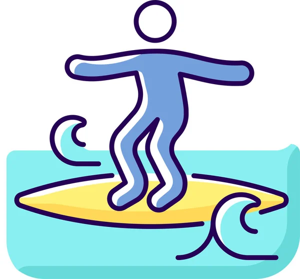 Surfen Surfer Wave Icoon — Stockvector