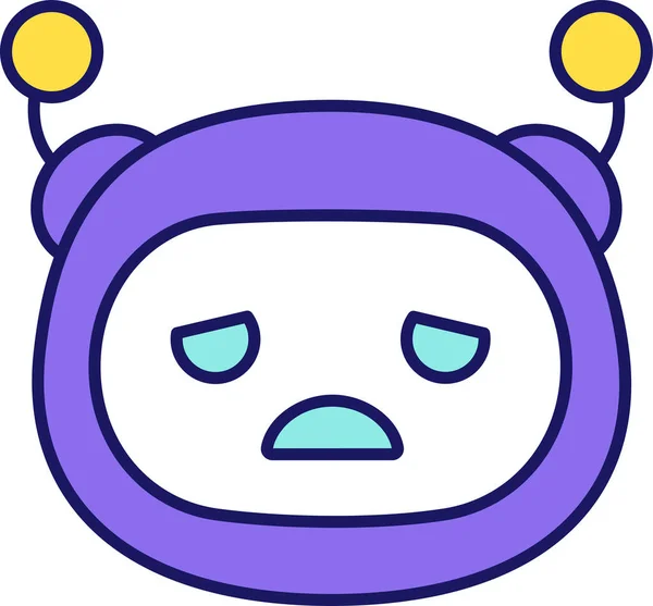 Bot Chatbot Emoji Ícone Estilo Esboço Preenchido —  Vetores de Stock