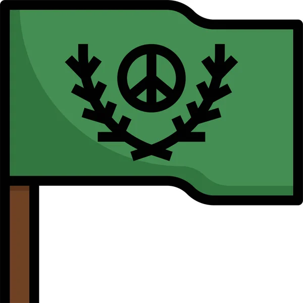 Vlag Natie Vrede Pictogram — Stockvector