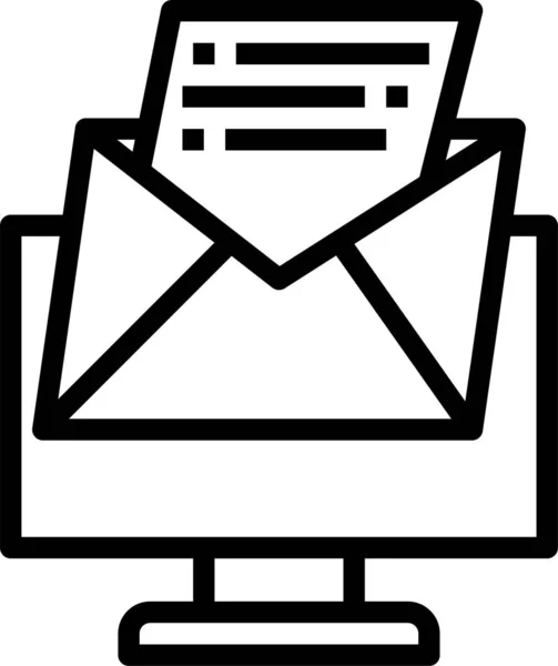 Ícone Mail Contato Negócios Estilo Esboço — Vetor de Stock