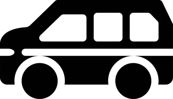 Ikona Transportu Publicznego Auto Solidnym Stylu — Wektor stockowy
