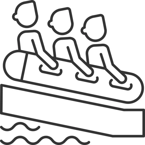 Parque Aquático Slide Rafting Ícone — Vetor de Stock