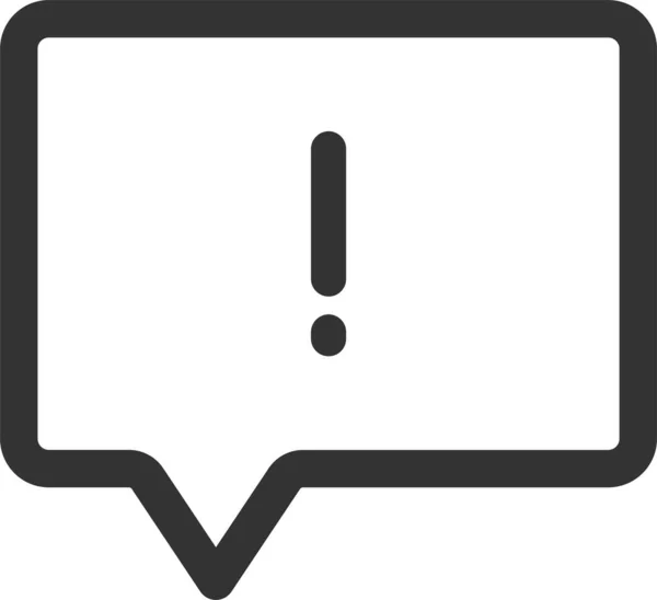 Chat Icono Mensaje Importante Estilo Esquema — Vector de stock