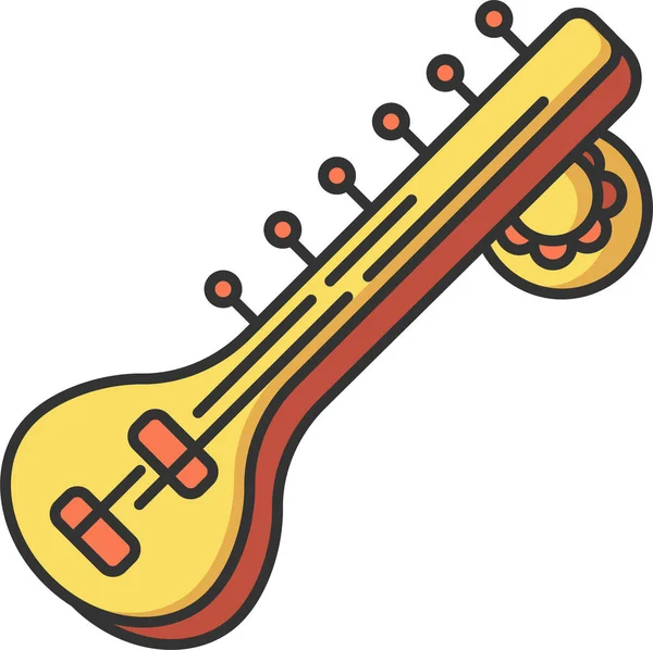 Sitar String Gitar Simgesi — Stok Vektör