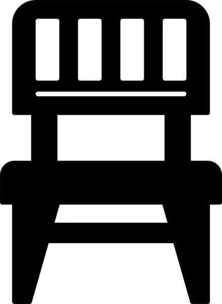 坚实风格的椅子家具内部图标 — 图库矢量图片
