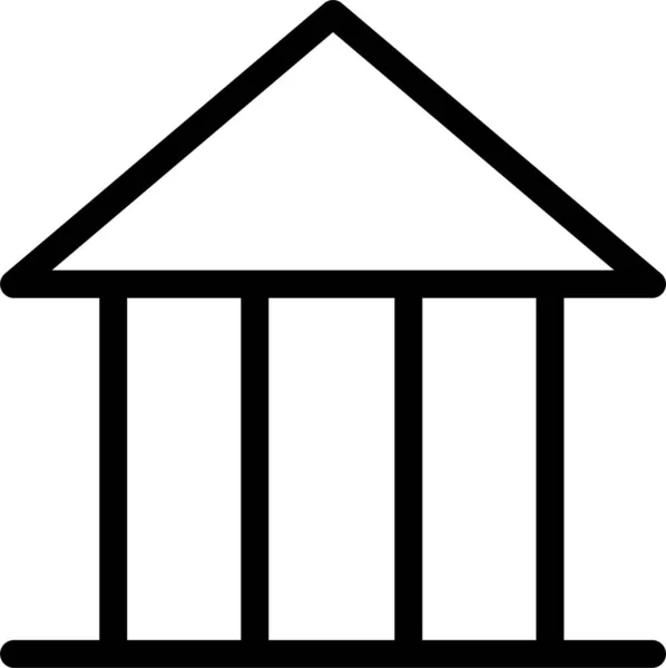 Иконка Здания Банка Стиле Наброска — стоковый вектор