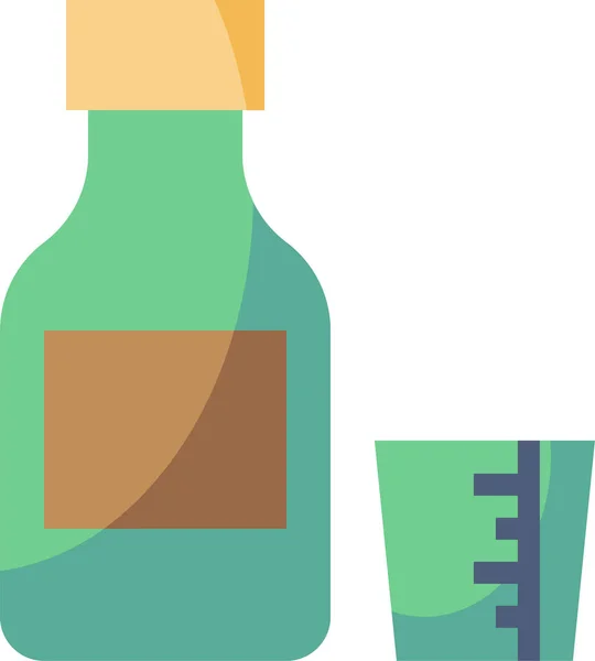 Drank Fles Drank Pictogram Platte Stijl — Stockvector