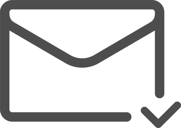 Mail Read Icône Envoyée Dans Style Contour — Image vectorielle