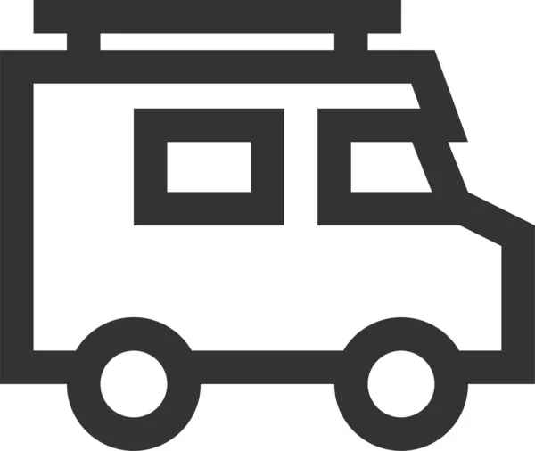 Иконка Автомобиля Van Стиле Очертания — стоковый вектор