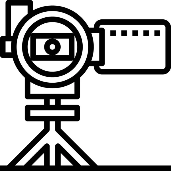 Camcorder Kamera Bild Symbol Umriss Stil — Stockvektor