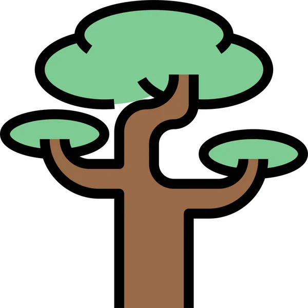 Ekologia Środowisko Leśne Ikona Stylu Wypełnionym — Wektor stockowy