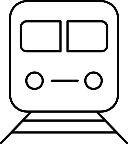 Ikona Železniční Dopravy Stylu Osnovy — Stockový vektor