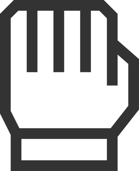 Ikon Pakaian Sarung Tangan Mitten Dalam Gaya Outline - Stok Vektor