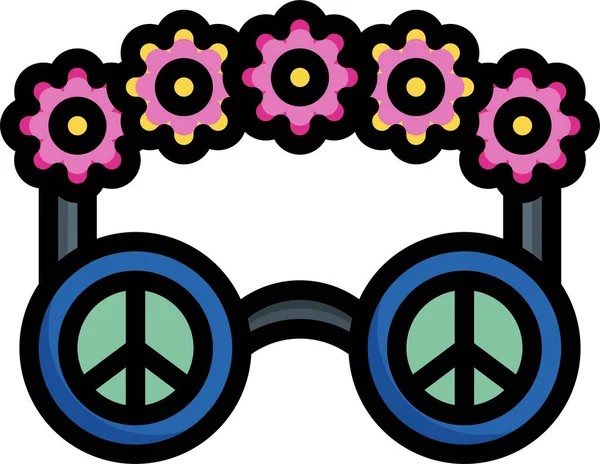 Lunettes Hippies Drôle Icône — Image vectorielle