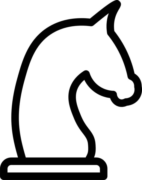 Juego Ajedrez Icono Caballo Estilo Esquema — Archivo Imágenes Vectoriales