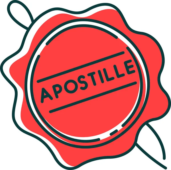 Apostille Legalization Red Icon — Stock Vector