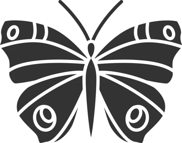 Икона Летящего Имаго Бабочки Твердом Стиле — стоковый вектор