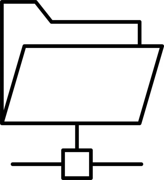 Verbinding Directory Bestand Pictogram Grote Lijnen Stijl — Stockvector