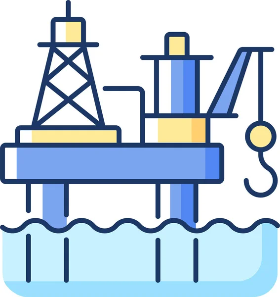 石油工业充填式水下钻探图标 — 图库矢量图片